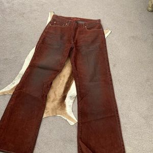 Mens suede bootcut distressed couture jeans Size~34~32. NWOT